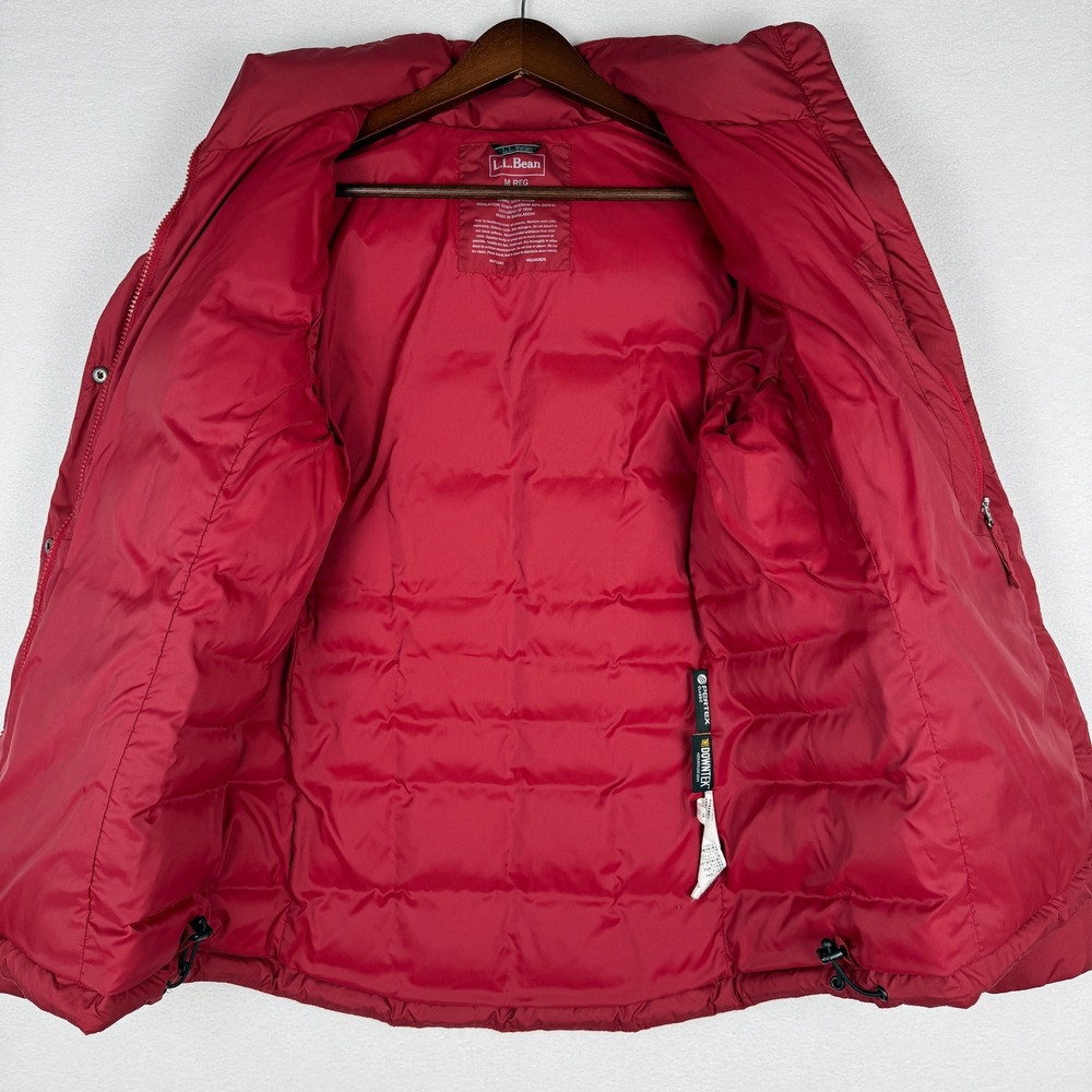 L.L. Bean DownTek Down Puffer Jacket Womens L Red Zipper Pockets Gorpcore - Picture 6 of 12